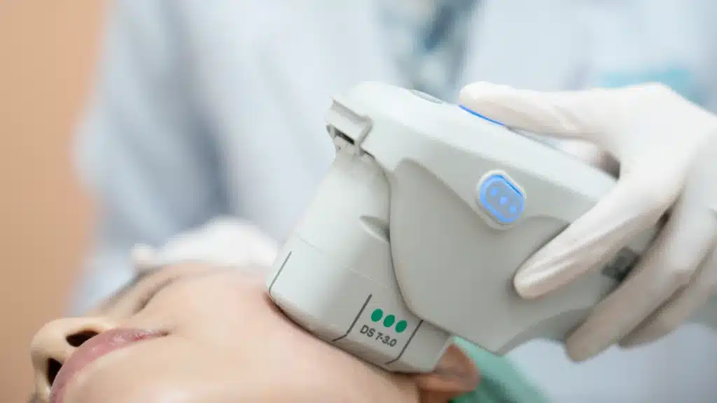 Woman getting a non-surgical face lift in Singapore